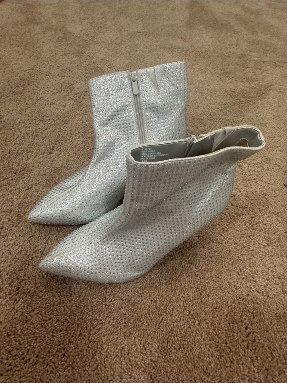 torrid Silver Crystal Pointed Ankle Booties